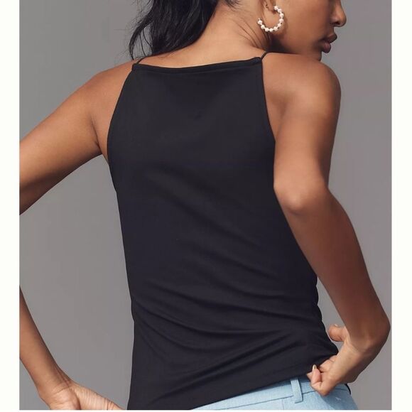 NWT Maeve Anthropologie black square neck tank top size xxs - Picture 2 of 9